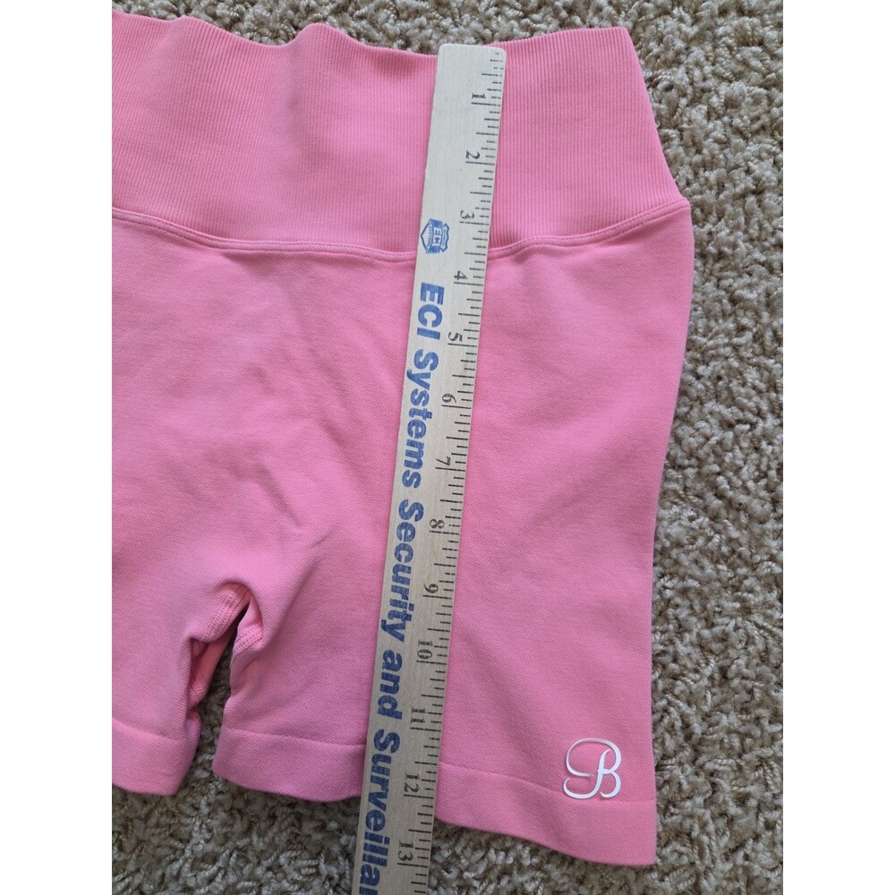 Bombshell Sportswear Tiny Waist Shorts |XS| Bubblegum Pink Scrunch Butt V-Back - Picture 10 of 11